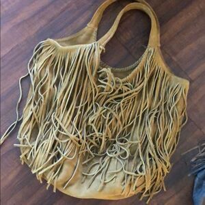 NEW Tan Suede Jennifer Haley Bag - Fringe 100% Leather